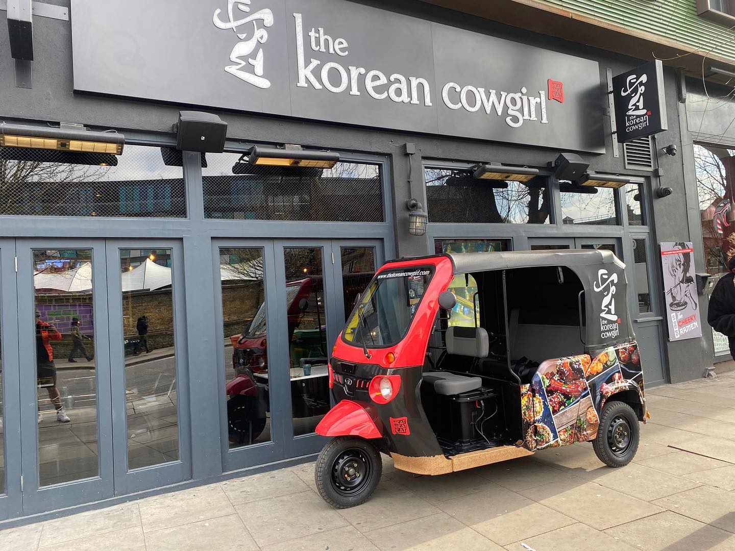 Mahindra Treo fully electric UK road approved tuk tuk delivered today to @thekoreancowgirl for their Camden restaurant.  — Tuk Tuk UK