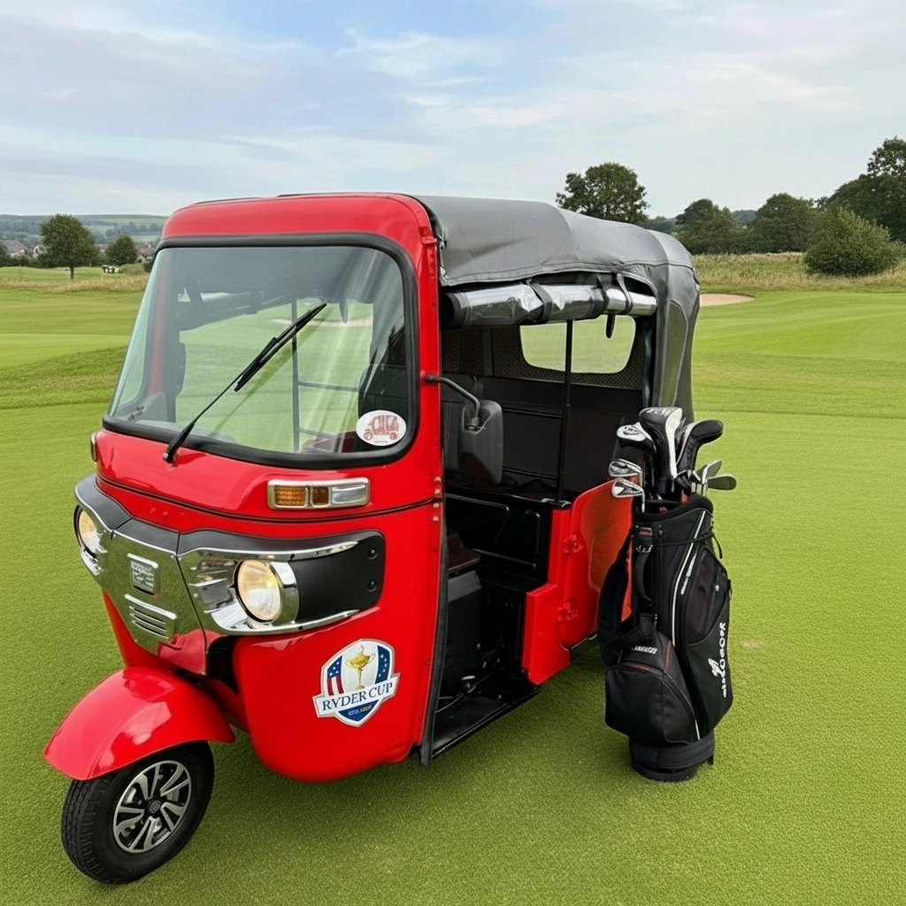 Europe charging ahead at the Ryder Cup has got us dreaming… what if your golf buggy was a classic, bright red Tuk Tuk? � — Tuk Tuk UK