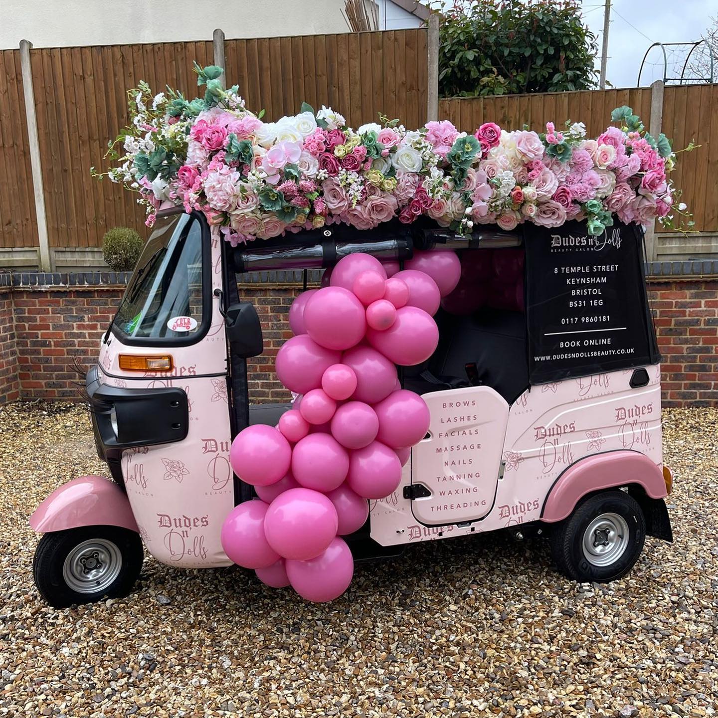 Loved how @dudesndollsbeauty have decorated their Tuk Tuk we delivered last week. We love the 🌸 🌺 💐🎈 — Tuk Tuk UK
