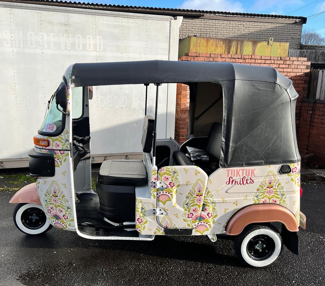 We’ve been really busy with deliveries over the last few weeks. We love this fully wrapped Bajaj Tuk Tuk with white wall — Tuk Tuk UK