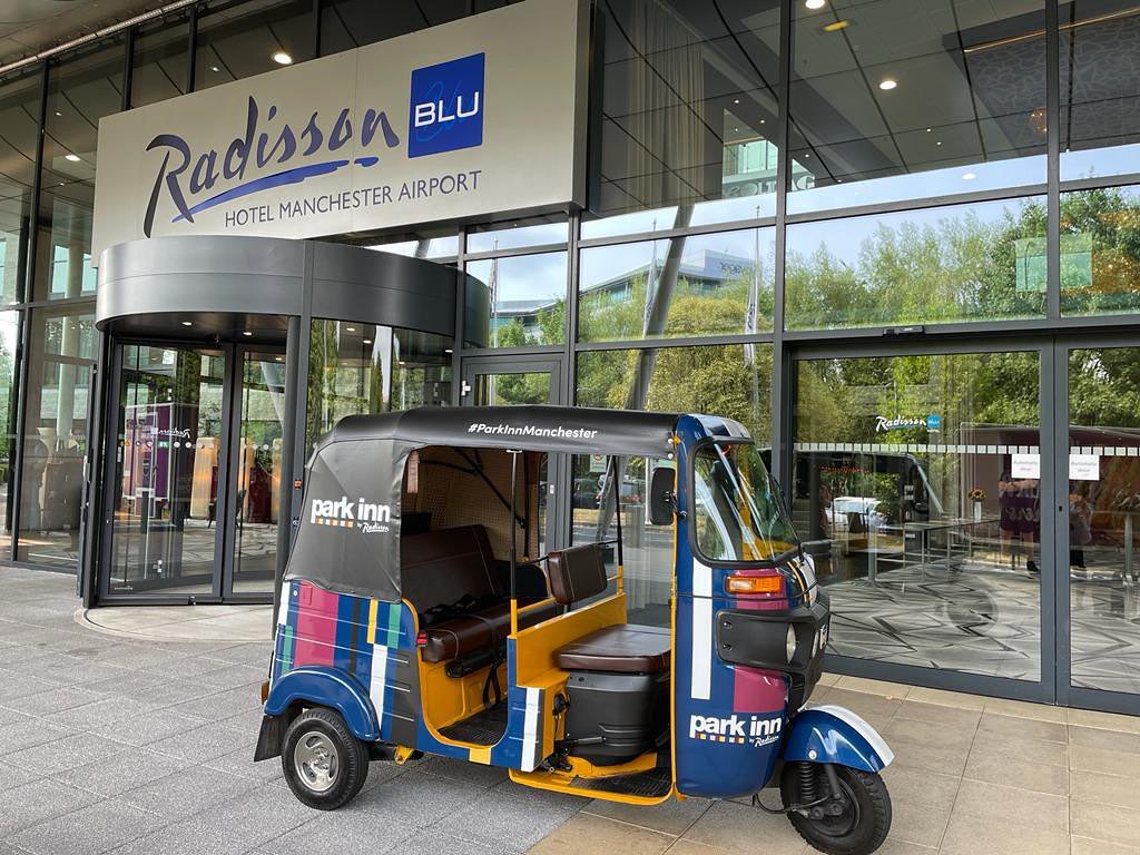 Recent promotion for @radissonblumanairport and @parkinn_manchester . Tuk Tuks are a great way to promote your business  — Tuk Tuk UK