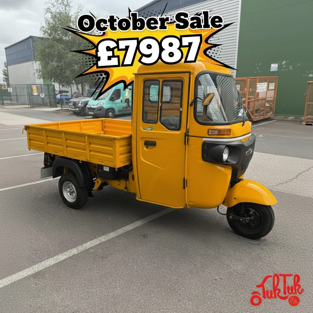 October Sale madness – our favourite pre-registered yellow Bajaj Maxima C Petrol Pickup Tuk Tuk has dropped by OVER 20%! — Tuk Tuk UK